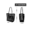 thumbnail image 2 of Bolsa De Playa Grande Para Mujer Con Bolsillo Interior2pk Negro Rayas Xtellar Negro, 2 of 4