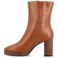 thumbnail image 3 of Journee Womens Romer Platform Almond Toe Booties, Widths Available, 3 of 10