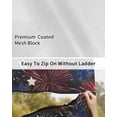 thumbnail image 6 of 4th of July RV Awning Sun Shade Screen 9'X7' 250th Anniversary Mesh Sunscreen Patriotic Stars Fireworks Awning Shade Screen with Zipper UV Blocker Completed Kits for RV Motorhome Camper, 6 of 7