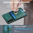 thumbnail image 6 of Nalacover 2-in-1 Magnetic Case for Samsung Galaxy A14 5G, Back Wallet Case with Detachable Card Holder Ring Stand Cover for Samsung Galaxy A14 5G, Vintage PU Leather Shockproof Case - Green, 6 of 10