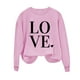 thumbnail image 4 of Penkiiy Camisetas Día de San Valentín Mujeres Amor Corazón Rojo Sudadera gráfica de manga larga Cuello Crew Valentines Tops XS Rosa, 4 of 4