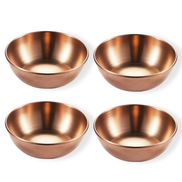 Salsa de acero inoxidable Sushi Platos Especias Placas de vinagre Documentos Bowls Hogar Vajilla Postre para comedor Hall Rosa Oro 4 piezas Inevent HA059407-03