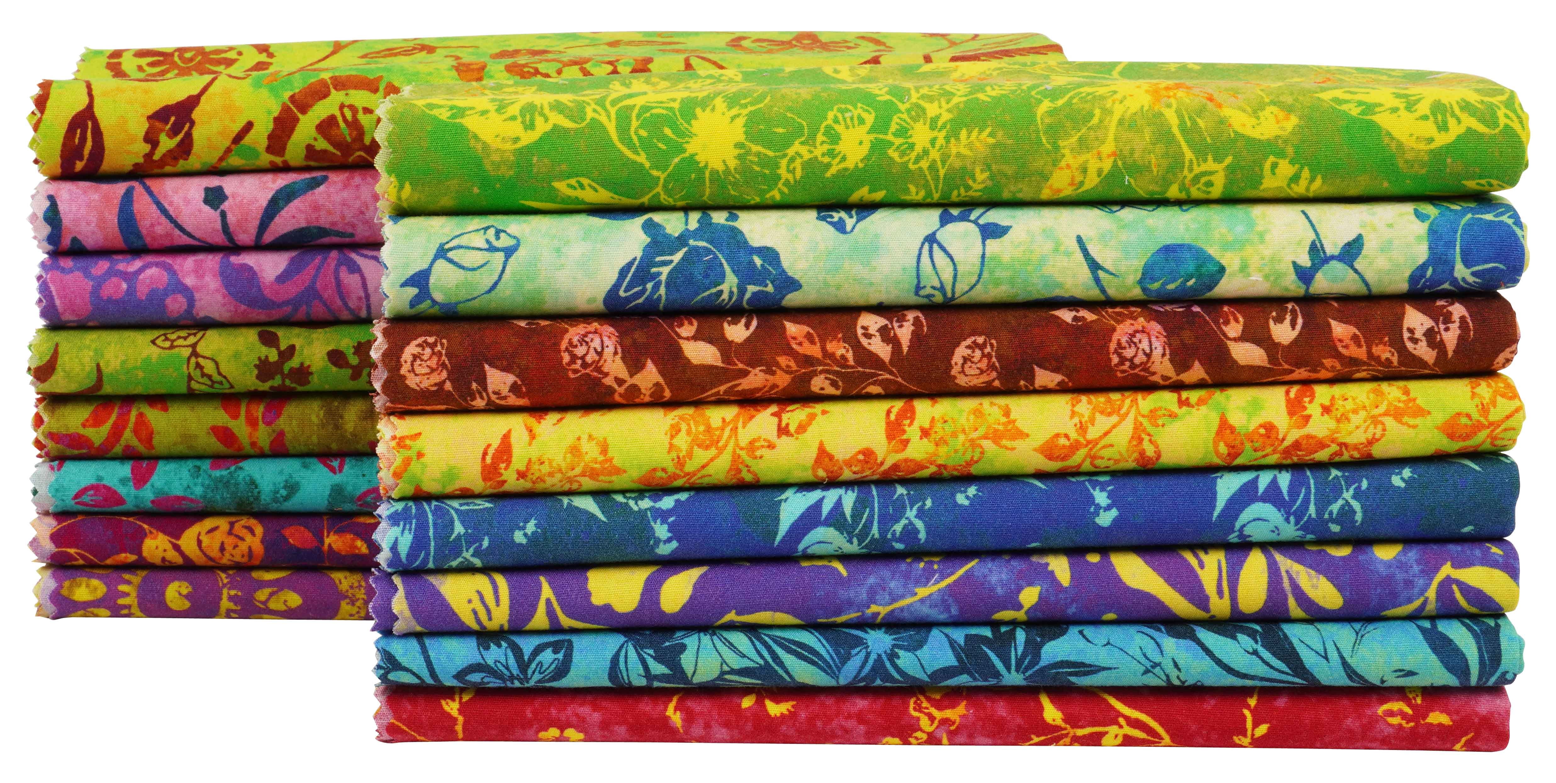Soimoi 16 Pc Fat Quarter Bundle,BatikPrint 18"x 22"DIY Patchwork-100% CottonPre-Cut Quilting Fabric Multicolor