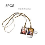 Ulxkmt 5Pcs Brown Catholic Scapular Religious Pendant Home Decor 5Pcs