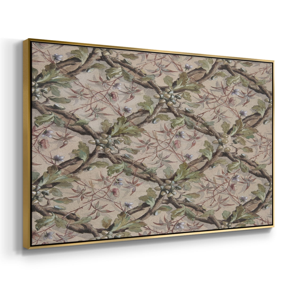 Vintage Abstract Print-IV Framed in Gold Wood Gallery Wrapped Canvas 27 in. x 41 in.