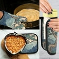 thumbnail image 5 of Yayeee Oven Mitts and Pot Holder Set of 2 Heat Resistant Kitchen Gloves Baking Hot Pad, Tree in The Mountains, 5 of 5