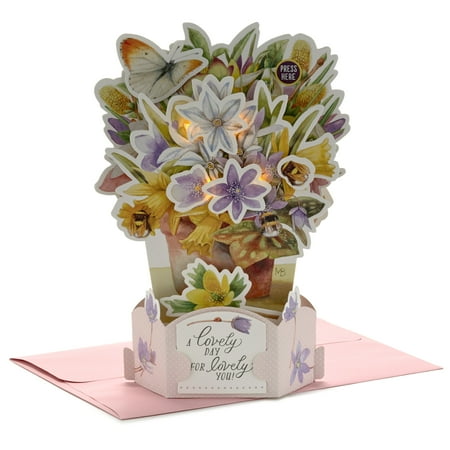Hallmark Marjolein Bastin Bouquet Plays Just to See You Smile Paper Wonder Musical Pop Up Mother's Day Greeting Card with Envelope, 6.25" x 9"