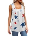 thumbnail image 5 of HEILAU 4th of July Shirts for Women Sleeveless Vest Ruffled Square Neck Printed Shirt 2025 Summer Casual Loose Cute T Shirt Summer Tank Top, 5 of 8
