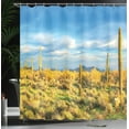 thumbnail image 4 of Ambesonne Floral Shower Curtain, Western Cactus Spikes, 69"Wx84"L, Yellow Blue Green, 4 of 5