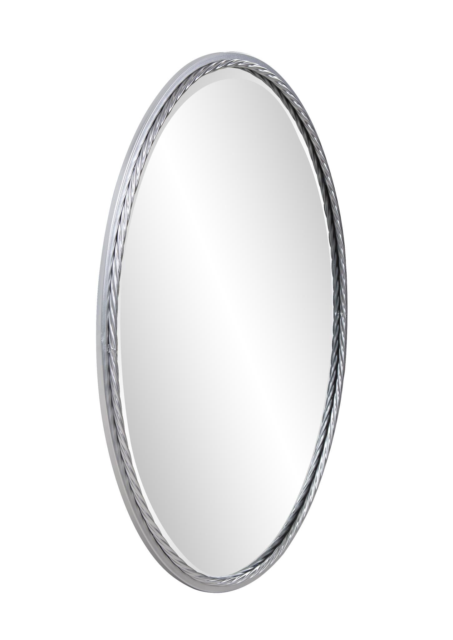 Tyler Dillon Hand Forged Silver Oval Metal Framed Rope Mirror - 22"W x 32"H