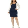 thumbnail image 2 of GRACE & GRANDEUR Robe à Bretelles Décontractée en Denim pour Femme Grande Taille à Bretelles Ajustables 3X Bleu Foncé, 2 of 6
