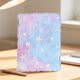 thumbnail image 4 of Cuaderno de tela peluda con diseño degradado y adornos de estrellas, multicolor, 21x15 cm, páginas rayadas para la escuela, diario estudiantil, regalo., 4 of 6