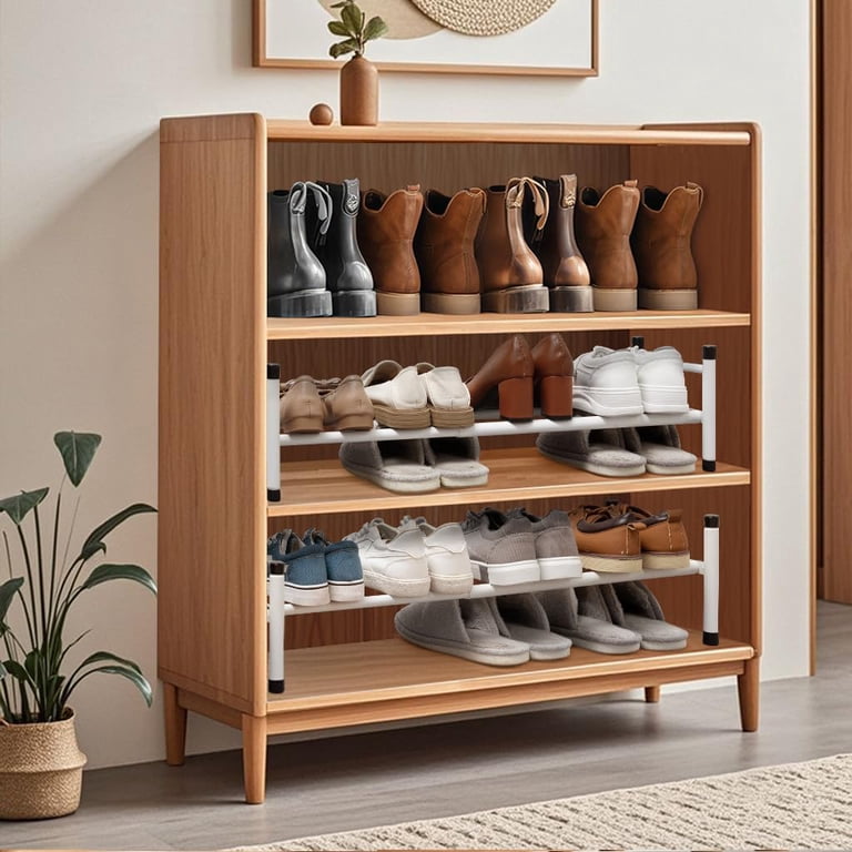 Small Space Shoe Storage STORAGE MANIAC Expandable Shoe Rack - 2 Tier ...