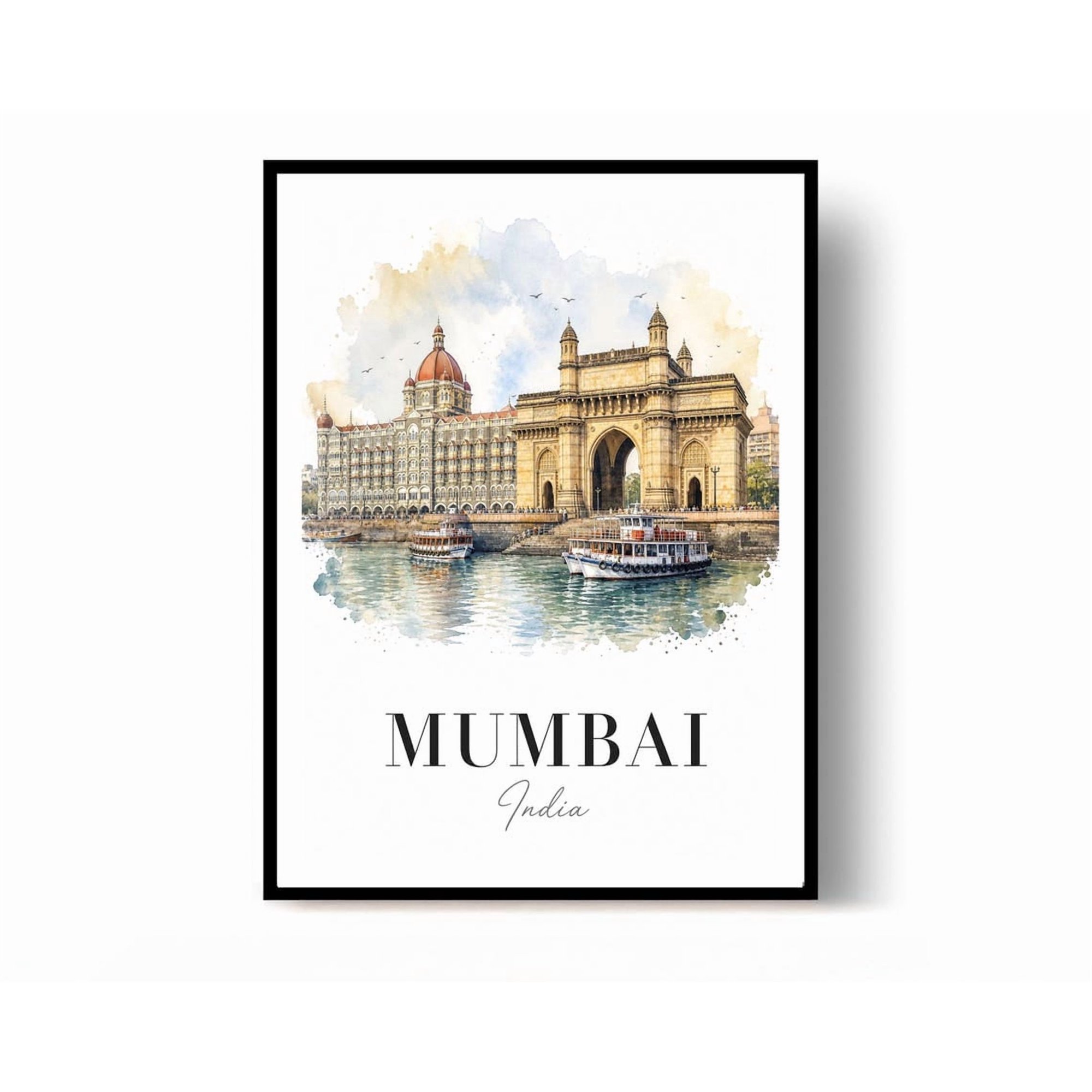 Mumbai India Travel Poster Print Wall Decor