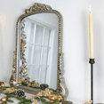 thumbnail image 4 of EGHOME Traditional Antiqued Silver Ornate Frame Arch Mantel Vanity Rectangle Wall Mounted Mirror 30x34", 4 of 6