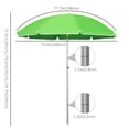 thumbnail image 3 of Outsunny Parasol de Plage Arqué 6,4 Pi avec Mât en Aluminium, Design Pointu, Inclinaison Réglable, Sac de Transport pour Patio Extérieur, Vert, 3 of 10