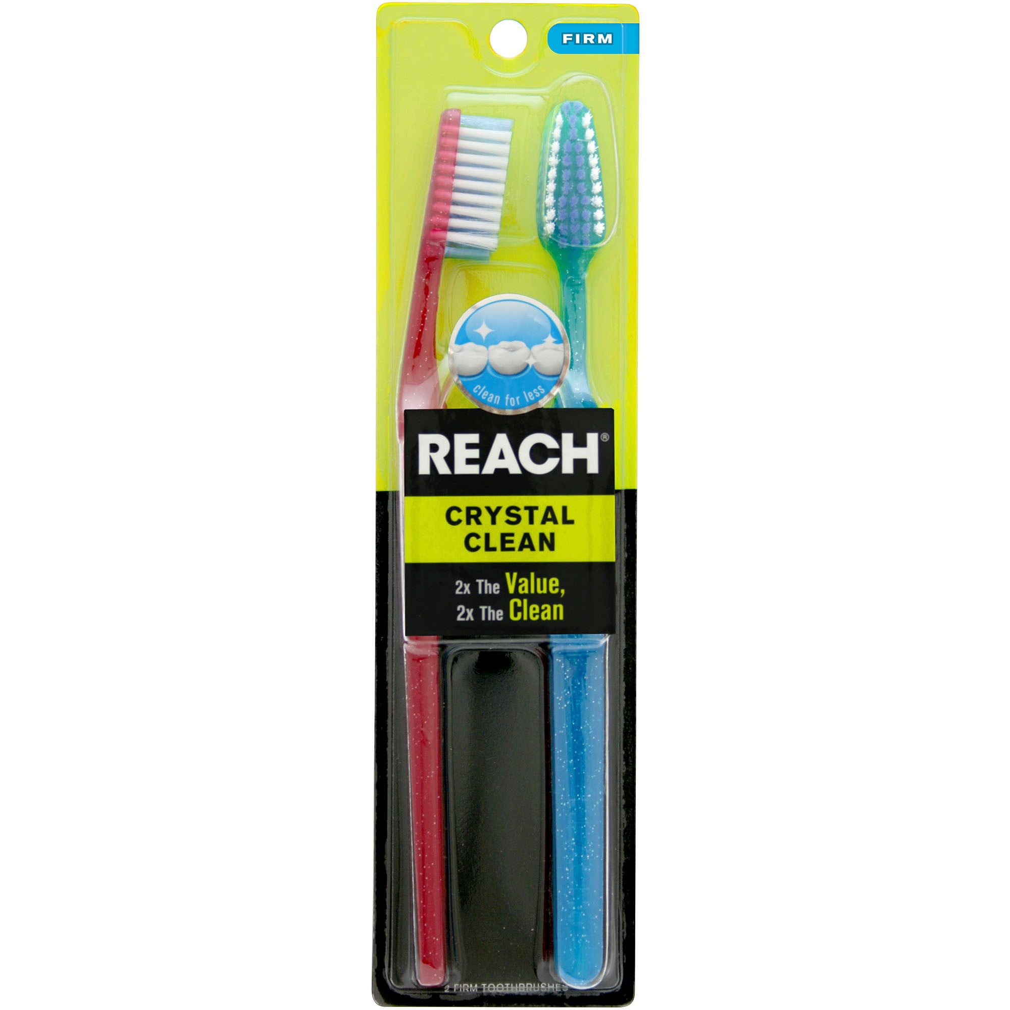 MADE IN USA ITEM --MEDIUM 12 PCS REACH CRYSTAL CLEAN TOOTH BRUSHES FULL HEAD 