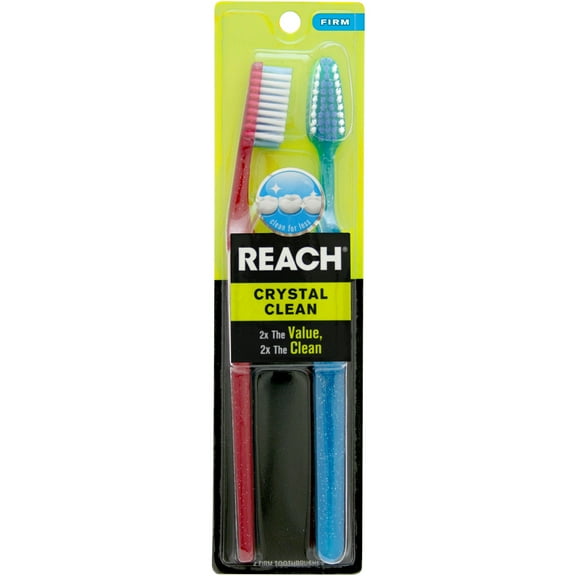 Reach Crystal Clean Adult Toothbrushes Value Pack, Firm, 2 Ct