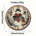 thumbnail image 2 of Kurmntregon Christmas Snowman Wall Clock Xmas Snowy Forest Winter Wooden Decorative Silent Non-Ticking Desk Clock Decorative For Living Room Home Office School Wall Decoration Round 12", 2 of 7
