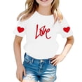 thumbnail image 4 of JAJAHO Girls Cute Graphic T Shirts For Kids Heart Love Letter Printed Casual Short Sleeve Crewneck Relaxed Fit Tees 2-13 Years Valentine's Day Stylish Tops, 4 of 4