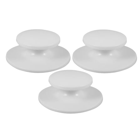 Toyvian 3Pcs White Plastic Universal Pan Lid Replacement Handles Heatproof and Easy to Clean