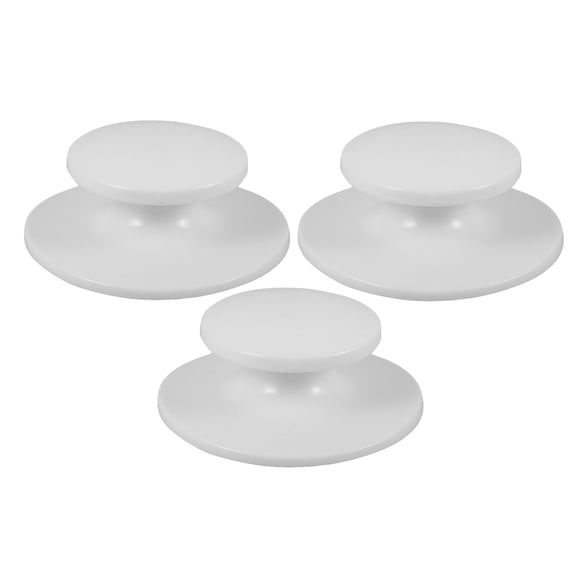Toyvian 3Pcs White Plastic Universal Pan Lid Replacement Handles Heatproof and Easy to Clean