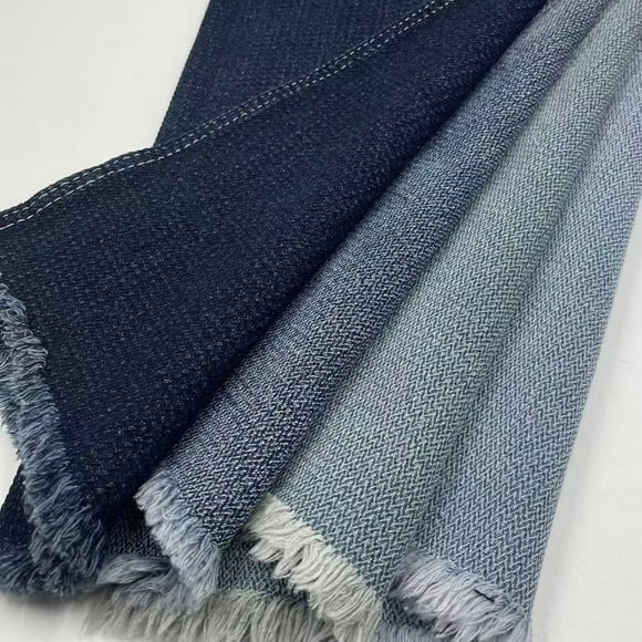 10 oz Medium Weight Light Wash Denim Fabric by The Yard, 71" Extra Wide Precut 1 Yard Cotton Blend for Sewing, Home Decor & Crafts