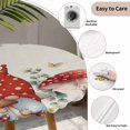thumbnail image 3 of Red Mushroom Gnomes Round Tablecloth for 36-44 Inch Tables,Fitted Table Cover with Elastic Edge,Eucalyptus Leaves Watercolor Rustic Waterproof Outdoor Table Cloth Protector for Patio Garden Dinner, 3 of 9