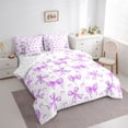 thumbnail image 3 of Feelyou Fashion Princess Bow Bedding Comforter Set 7pcs, Cartoon Bowknot King Bedding Sets, 3 of 8