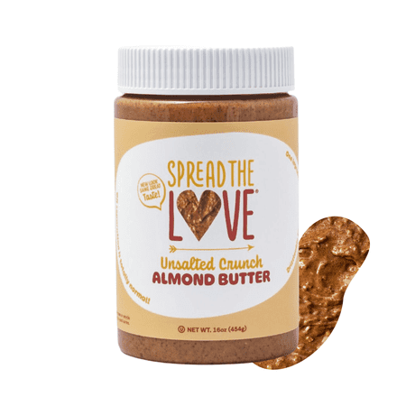 Unsalted Almond Butter, Crunchy, Vegan, Gluten-free, Palm-Oil Free, No Added Sugar, 16oz