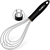 Flat Whisk, Walfos 11'' Wires Whisk, Thick 304 Stainless Steel Wire and Large Non-Slip Handle, Perfect for Blending Beating Stirring and Kitchen Cooking