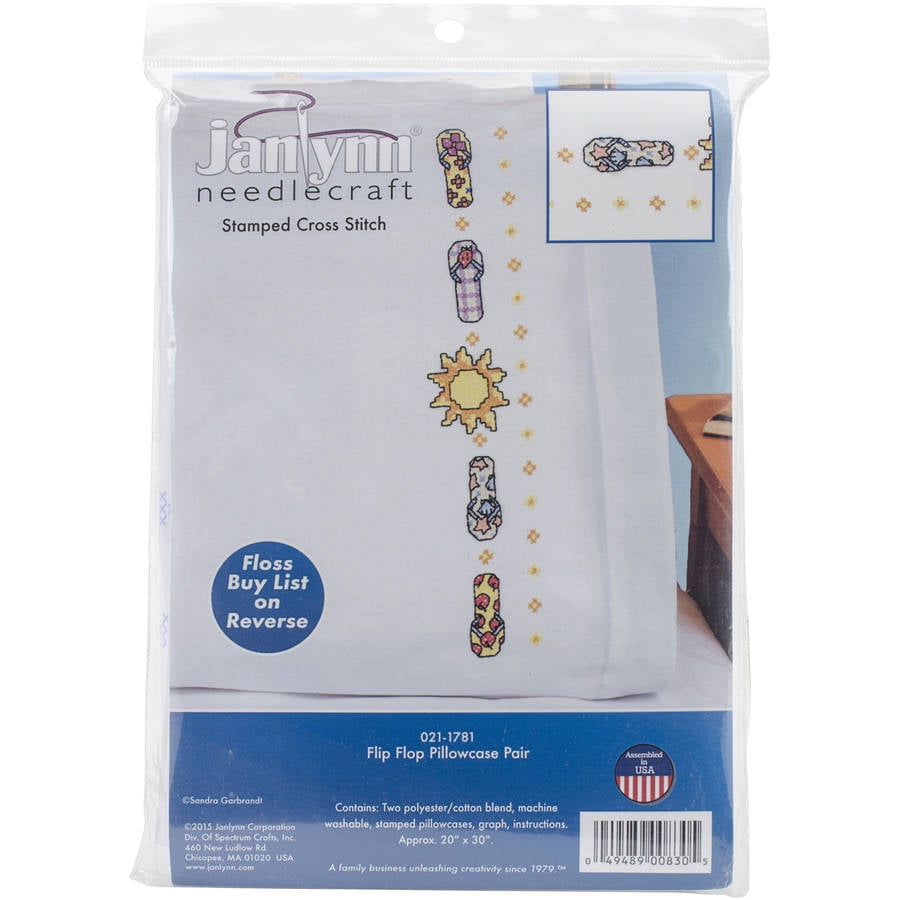 Stamped Cross Stitch Pillowcase Pair, 20" x 30" - Walmart.com