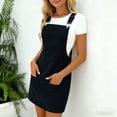 thumbnail image 6 of VEKDONE Women's Corduroy Jumper Dress Cute Comfortable Bib Mini Dress Overall Skirt Fashion Adjust Strap Jumpers Dresses Navy M, 6 of 9