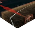 thumbnail image 2 of Ambesonne Sports Fitted Sheet, Empty Basketball Court, Twin XL Size, Brown Black and Red, 2 of 3