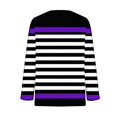 thumbnail image 5 of Long Sleeve T Shirt Fashion Casual Striped Tops for Women Crew Neck Slim Fitted Going Out Tops Y2K Outfits 2025 Purple S, 5 of 5