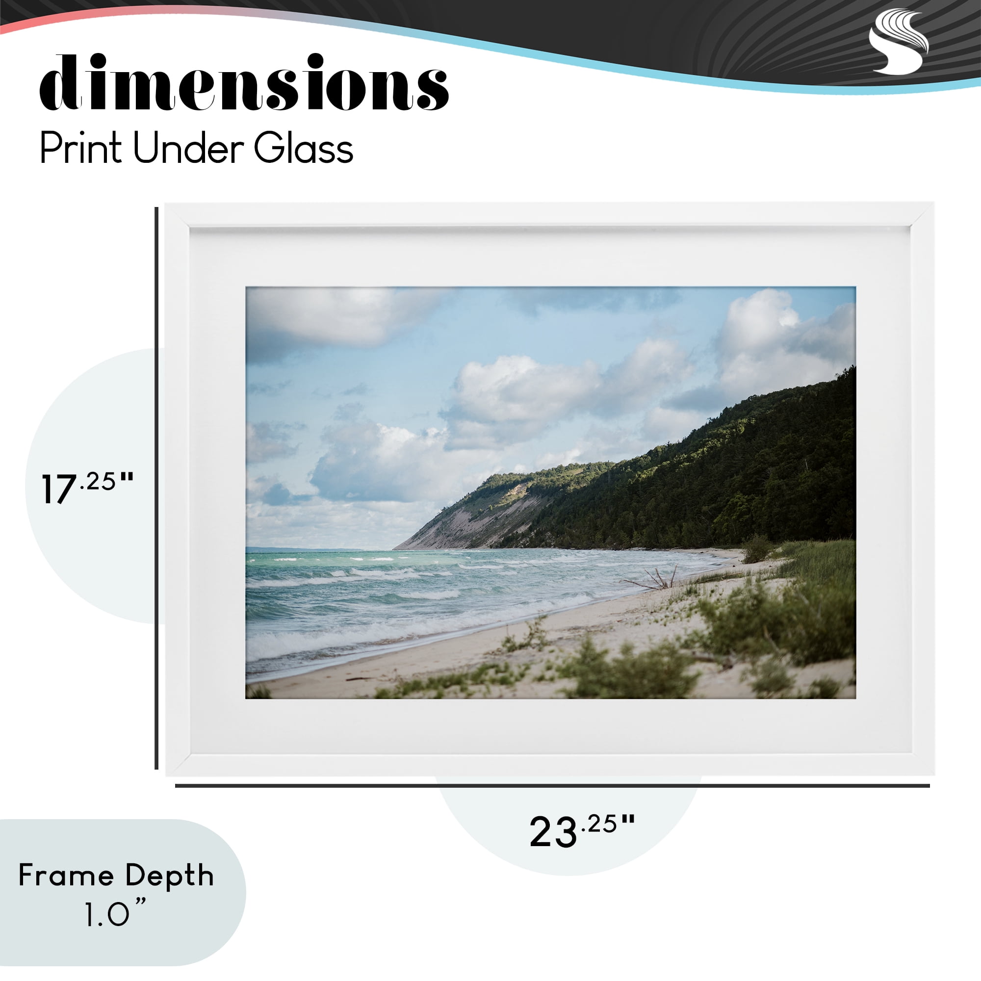 Stupell Industries Sleeping Bear Cliff White Framed Print Under Glass, design by Amy Carroll