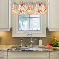 thumbnail image 2 of Yayeee Kitchen Valance Rod Pocket 54" x 18" Living Room Window Curtain, Orange Starfish, 2 of 6