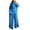 Blue-02, variant on STETMN Plus Size Linen Sets for Women Drawstring Hem Button Long Sleeve Shirt Wide Leg Fall Outfit
