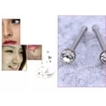 thumbnail image 2 of HOOUN Surgical Silver Nose Studs Crystal Gem Bar Body Rhinestone Diamante 2mm - 40 Pcs, 2 of 5