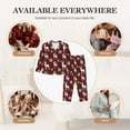 thumbnail image 7 of Fuzoiu Plaid Reindeer Snowflakes Print Women's Long-Sleeved Pajama,Lounge Button Down Nightwear,Womens Notch Collar Pajama Set-Large, 7 of 7