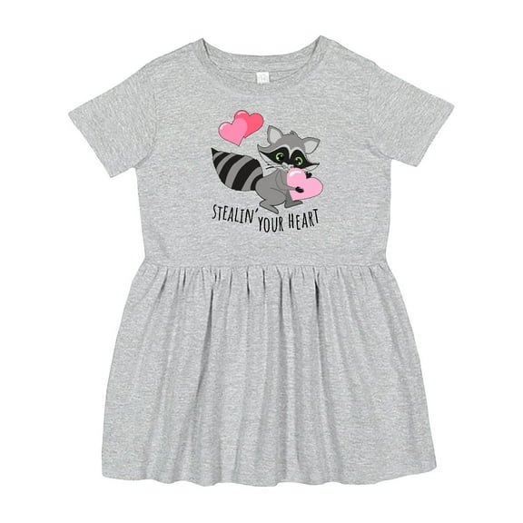 Inktastic Stealin' Your Heart Cute Raccoon Girls Toddler Dress