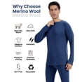 thumbnail image 2 of Woolcano Men's 100% Merino Wool Thermal Base Layer Top, 260 GSM Long Sleeve Shirt for Hiking, Skiing and Cold Weather Activities, 2 of 6