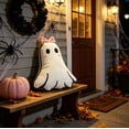 thumbnail image 6 of 15" Ghost Shaped Throw Pillow with Pumpkin Print, Soft Spooky Decor Polyester Plush Stuffed Cushion for Halloween Sofa Bedroom Party, 6 of 6