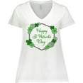 thumbnail image 3 of Inktastic Happy St. Patrick's Day Clovers Women's Plus Size V-Neck T-Shirt, 3 of 5