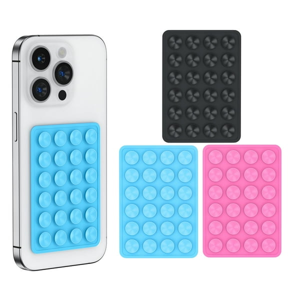 Silicone Suction Phone Case Mount (3-Pack) Adhesive Suction Phone Mount Hands-Free Phone Accessory for iPhone and Android Anti-Slip Mobile Phone Accessory Holder for Selfies and Videos