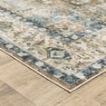 thumbnail image 5 of 4' X 6' Blue Gold Brown Green And Salmon Oriental Printed Stain Resistant Non Skid Area Rug, 5 of 5