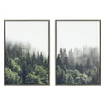 thumbnail image 3 of Kate and Laurel Sylvie Lush Green Forest on a Foggy Day Left and Right Framed Canvas Wall Art Set by The Creative Bunch Studio, 2 Piece 23x33 Gray, Nature Mountains Forest Landscape Art Set for Wall, 3 of 7