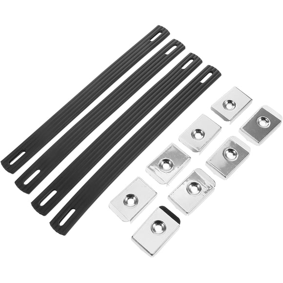 HOOWIFFY Guitar Amp Handle Replacement 4Pcs Black Rubber Alloy Speaker Strap 9.43X0.79X0.20in