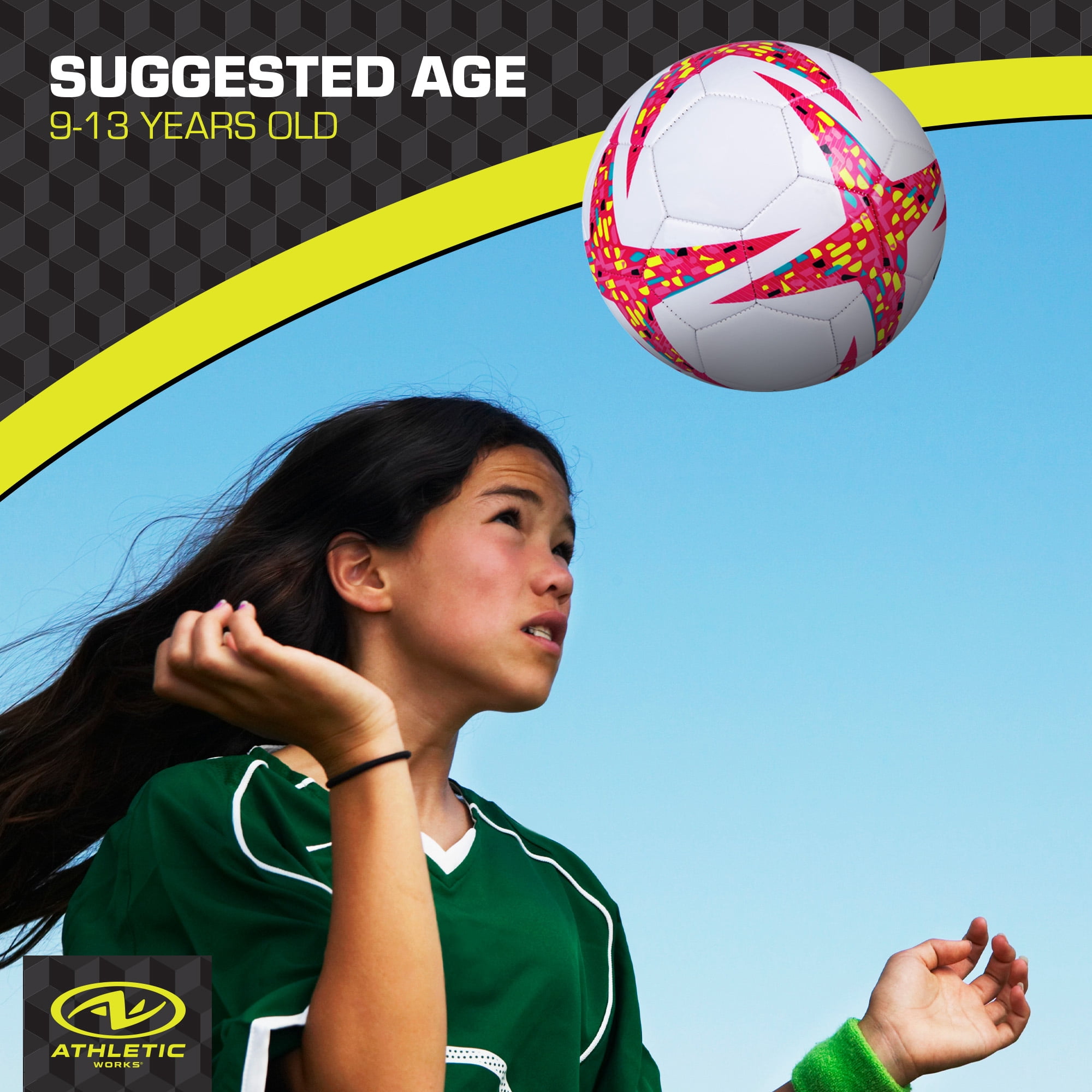 (3 pack) Athletic Works Size 4 Soccer Ball, Pink