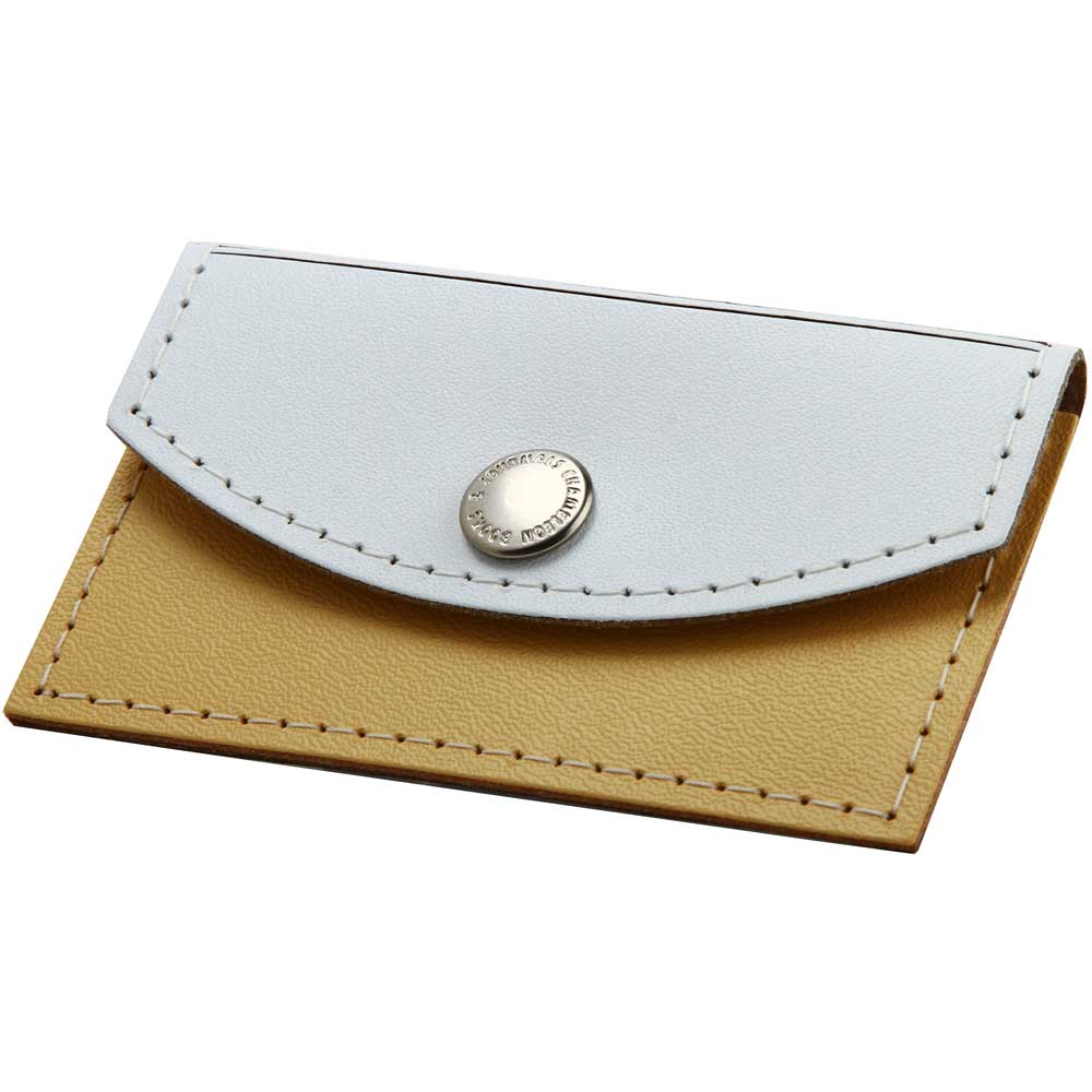 JAM Leather Snap Business Card Case, 1/Pack, Yellow and White